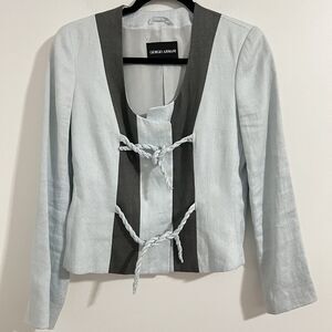 Giorgio Armani Jacket Womens 42 Blazer Braided Tie Closure Italy Luxury Designer